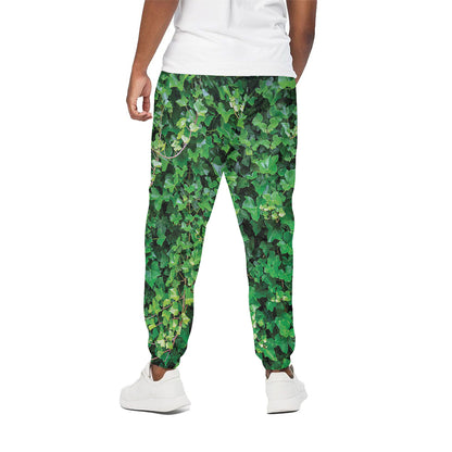 Green Ivy Wall Print Cotton Pants