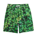 Green Ivy Wall Print Cotton Shorts