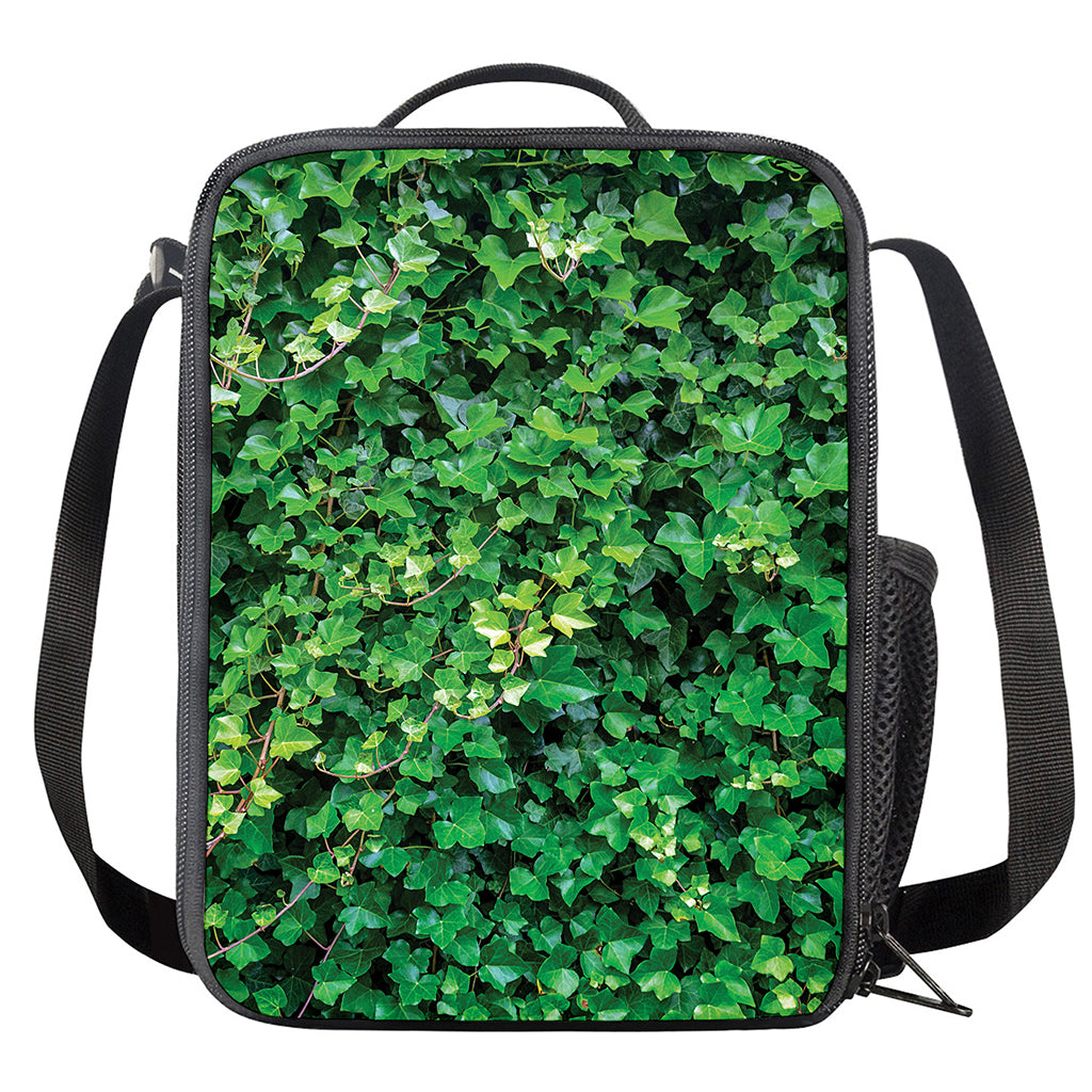 Green Ivy Wall Print Crossbody Lunch Bag