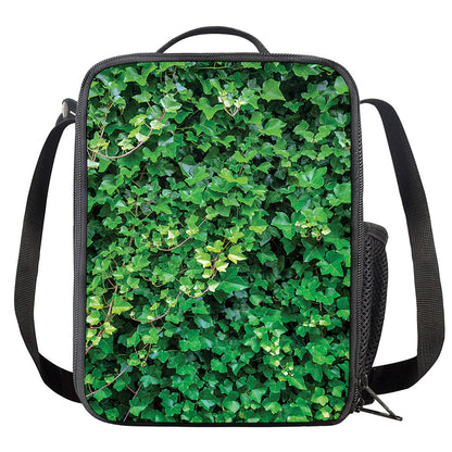 Green Ivy Wall Print Crossbody Lunch Bag