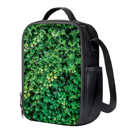 Green Ivy Wall Print Crossbody Lunch Bag