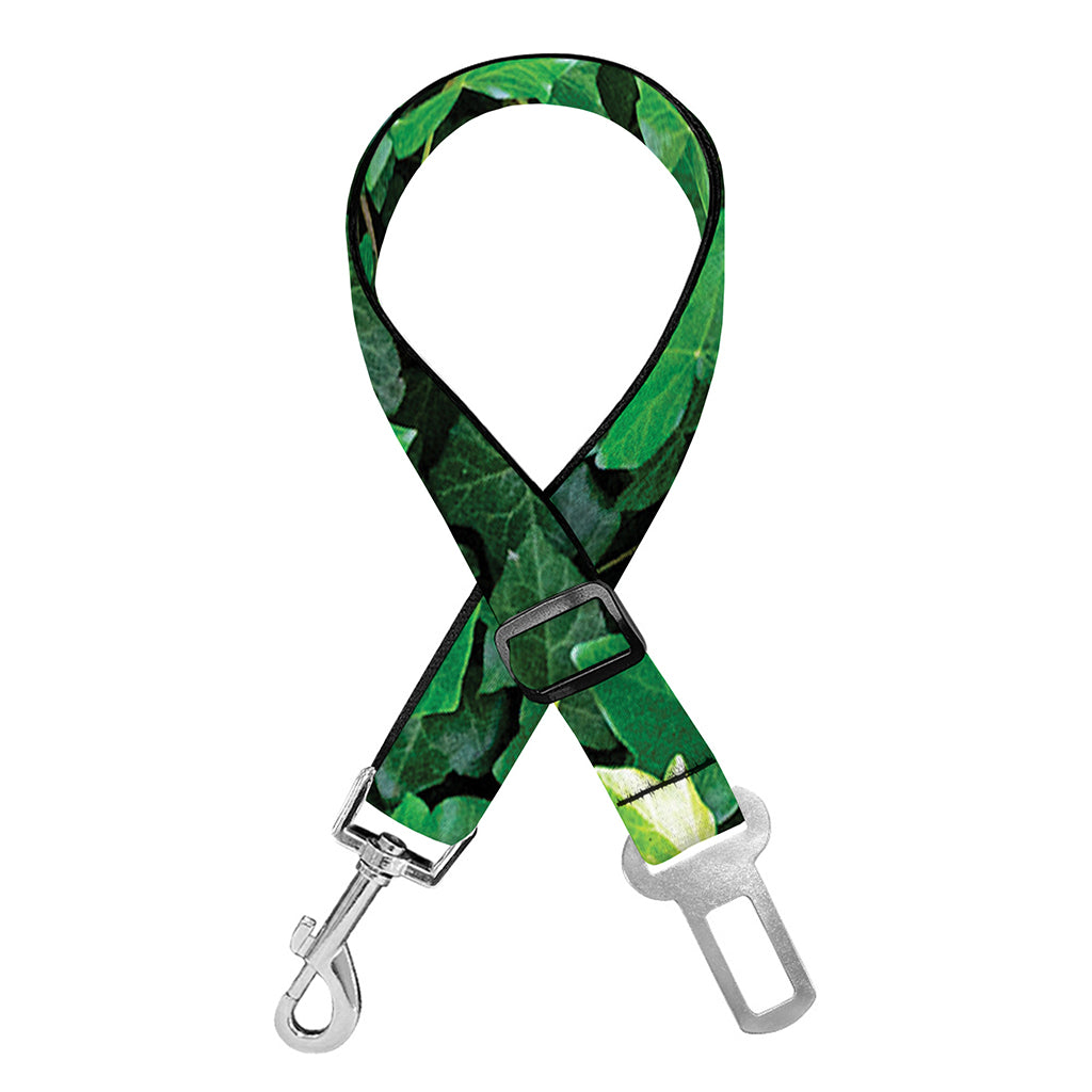 Green Ivy Wall Print Dog Seat Belt