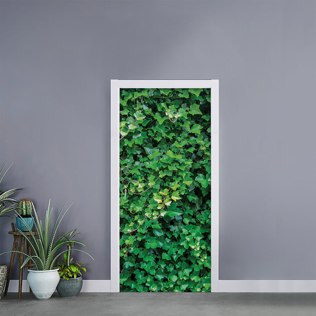 Green Ivy Wall Print Door Sticker