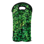 Green Ivy Wall Print Double Neoprene Wine Tote