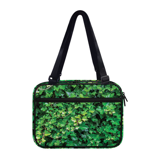 Green Ivy Wall Print Double Strap Bible Bag