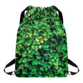 Green Ivy Wall Print Drawstring Backpack
