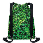 Green Ivy Wall Print Drawstring Backpack