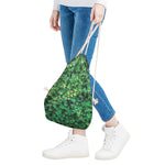 Green Ivy Wall Print Drawstring Bag