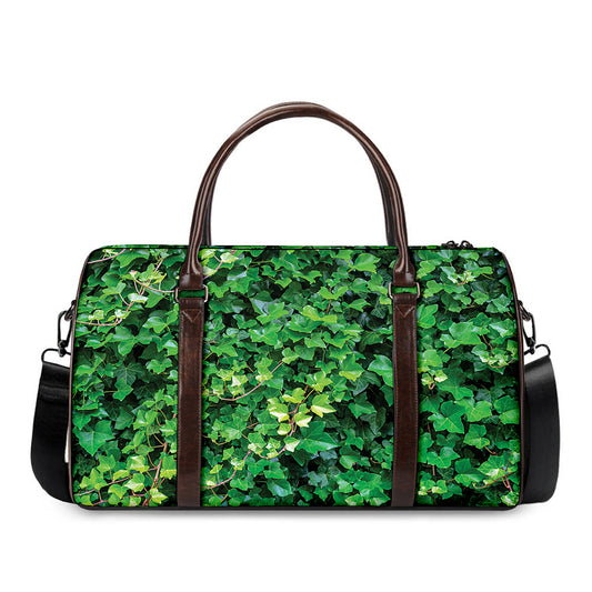 Green Ivy Wall Print Duffle Bag