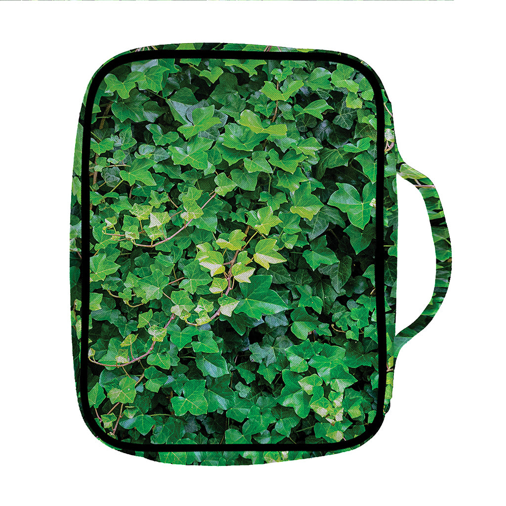 Green Ivy Wall Print Front Pocket Bible Bag