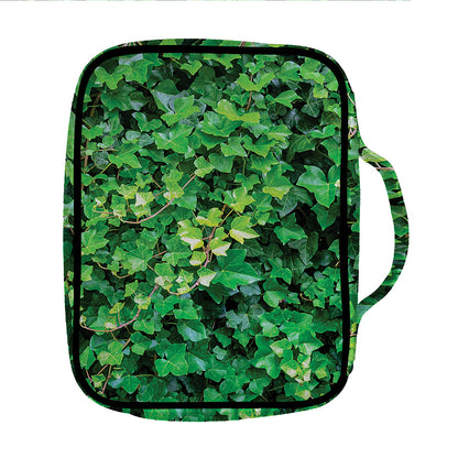 Green Ivy Wall Print Front Pocket Bible Bag