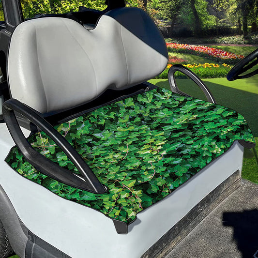 Green Ivy Wall Print Golf Cart Seat Cover