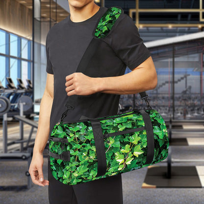 Green Ivy Wall Print Gym Bag
