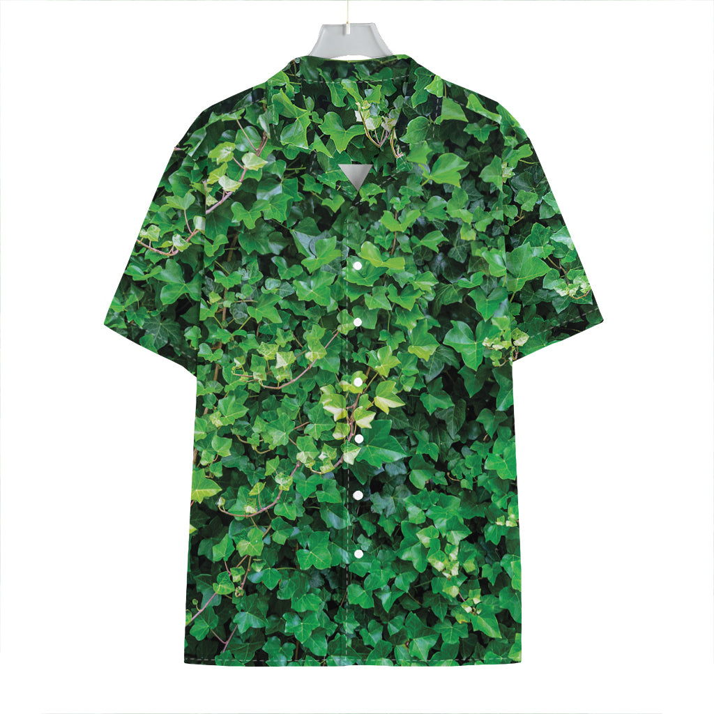 Green Ivy Wall Print Hawaiian Shirt