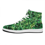 Green Ivy Wall Print High Top Leather Sneakers