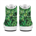 Green Ivy Wall Print High Top Leather Sneakers