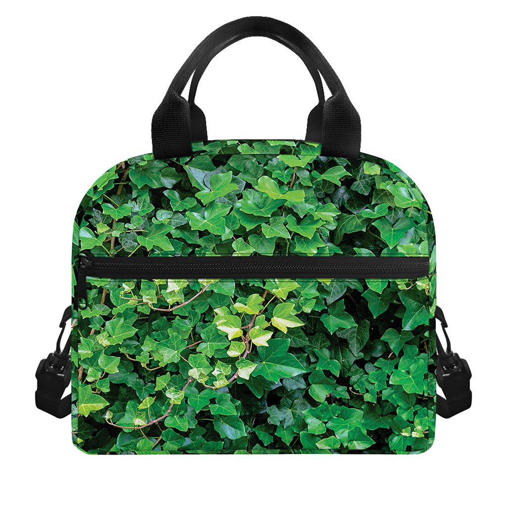 Green Ivy Wall Print Insulated Lunch Bag