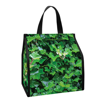 Green Ivy Wall Print Insulated Lunch Tote