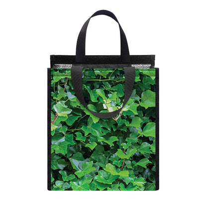 Green Ivy Wall Print Insulated Lunch Tote