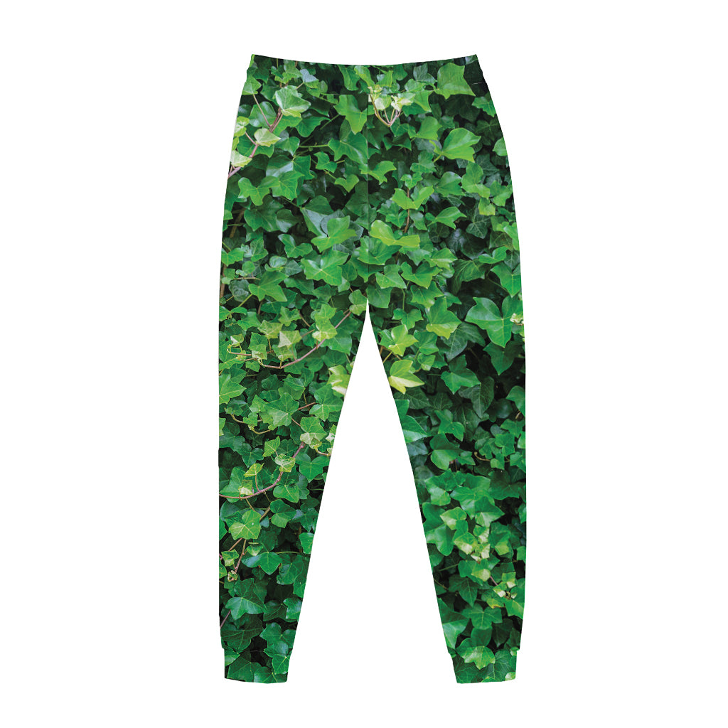 Green Ivy Wall Print Jogger Pants