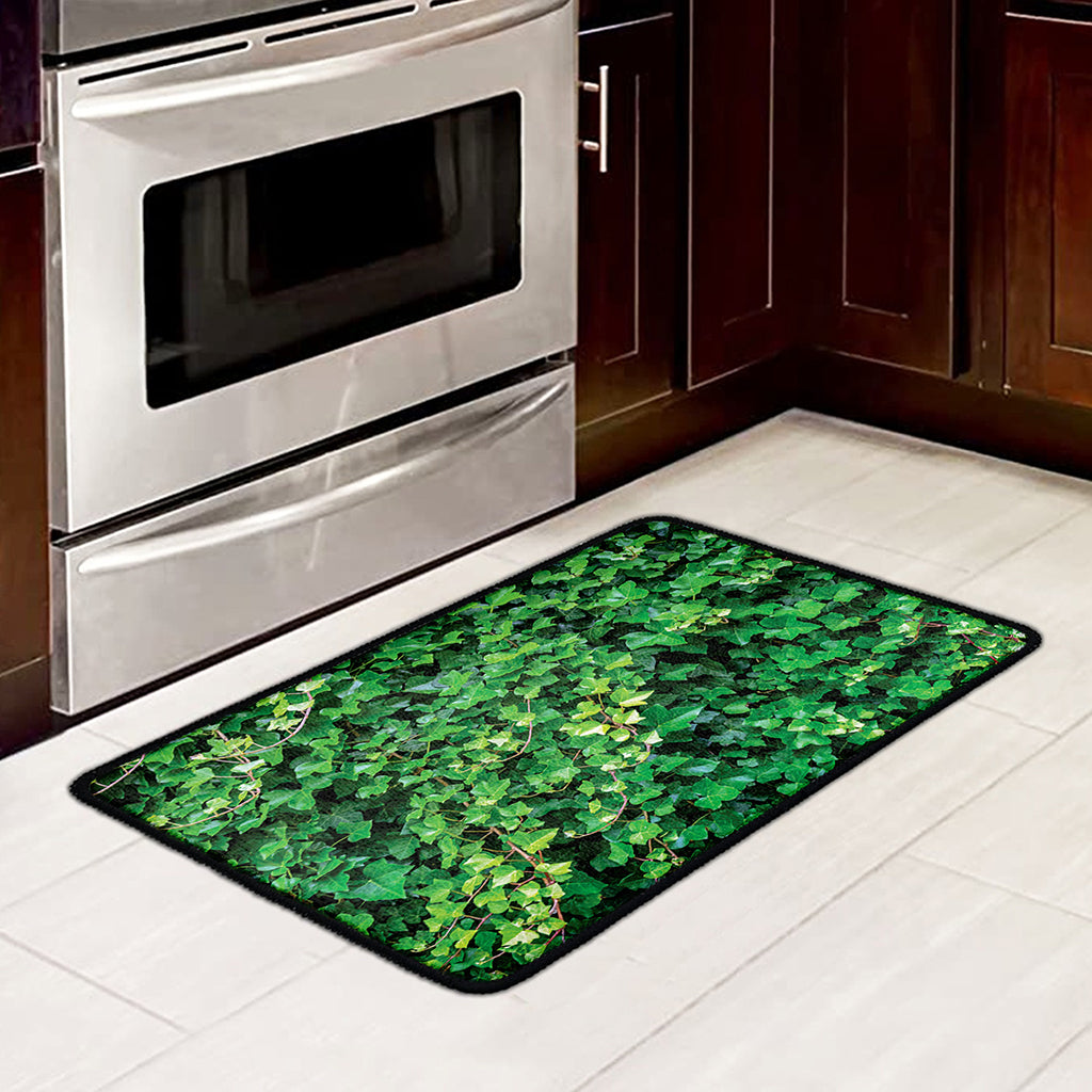 Green Ivy Wall Print Kitchen Mat