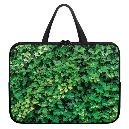 Green Ivy Wall Print Laptop Sleeve With Handle