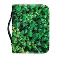 Green Ivy Wall Print Leather Bible Cover