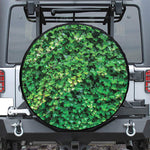 Green Ivy Wall Print Leather Spare Tire Cover
