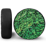 Green Ivy Wall Print Leather Spare Tire Cover