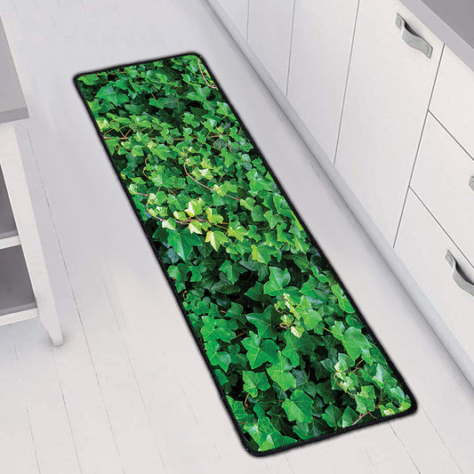 Green Ivy Wall Print Long Kitchen Mat