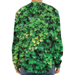 Green Ivy Wall Print Long Sleeve Baseball Jersey