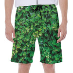 Green Ivy Wall Print Men's Beach Shorts