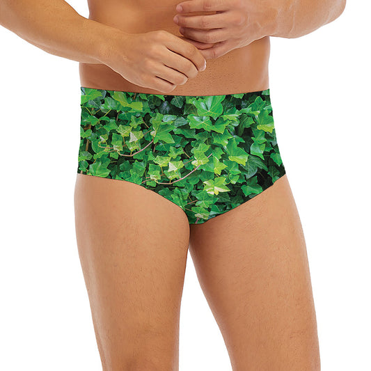 Green Ivy Wall Print Men's Briefs