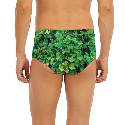 Green Ivy Wall Print Men's Briefs