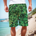 Green Ivy Wall Print Men's Cargo Shorts
