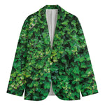 Green Ivy Wall Print Men's Cotton Blazer