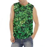 Green Ivy Wall Print Men's Fitness Tank Top