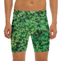 Green Ivy Wall Print Men's Long Boxer Briefs