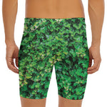 Green Ivy Wall Print Men's Long Boxer Briefs