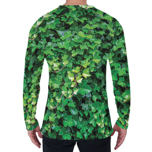 Green Ivy Wall Print Men's Long Sleeve T-Shirt