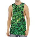 Green Ivy Wall Print Men's Muscle Tank Top