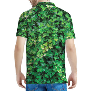 Green Ivy Wall Print Men's Polo Shirt