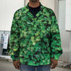 Green Ivy Wall Print Men's Shirt Jacket