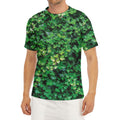 Green Ivy Wall Print Men's Short Sleeve Rash Guard