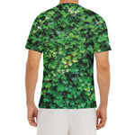 Green Ivy Wall Print Men's Short Sleeve Rash Guard