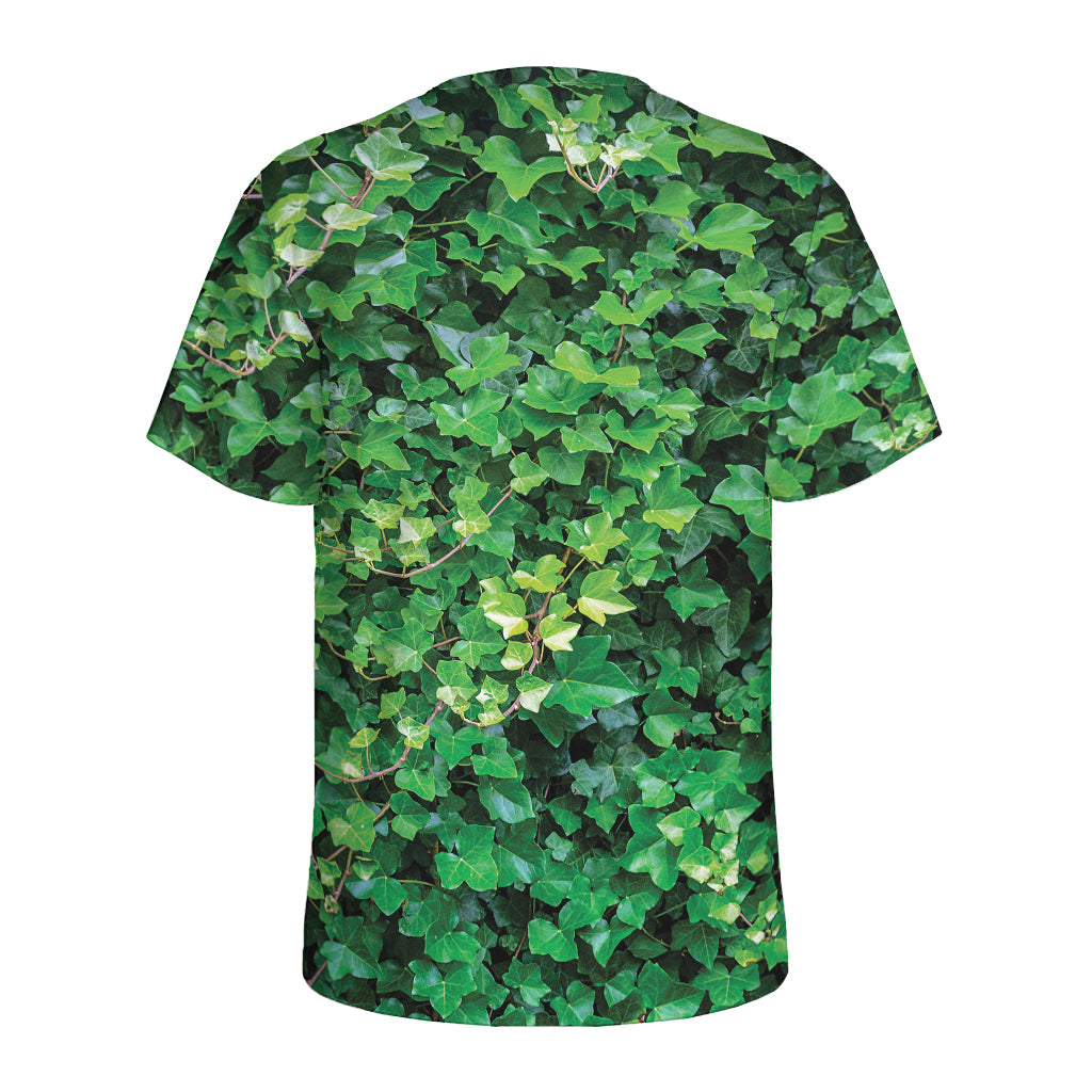 Green Ivy Wall Print Men's Sports T-Shirt