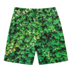 Green Ivy Wall Print Men's Swim Trunks