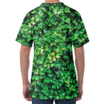 Green Ivy Wall Print Men's Velvet T-Shirt