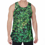 Green Ivy Wall Print Men's Velvet Tank Top