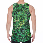 Green Ivy Wall Print Men's Velvet Tank Top